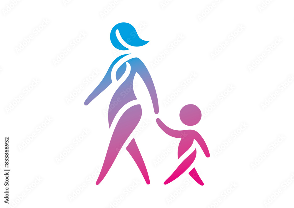 Obraz premium Mom and baby vector, mother’s day vector, mom and child vector