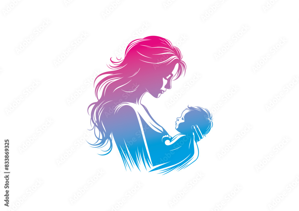Mom and baby vector, mother’s day vector, mom and child vector Mom and baby vector, mother’s day vector, mom and child vector
