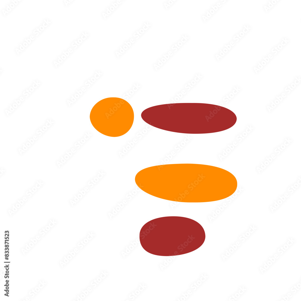 An abstract isolated retro boho oval shape design element. An abstract isolated retro boho oval shape design element.