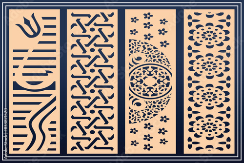 Mandir Side Jali Design for graphic and plywood, partition, foam, acrylic and CNC machine cutting.