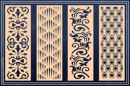 Mandir Side Jali Design for graphic and plywood, partition, foam, acrylic and CNC machine cutting.