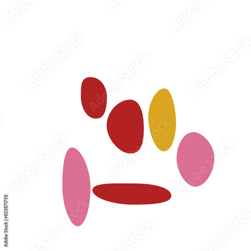 An abstract isolated retro boho oval shape design element.