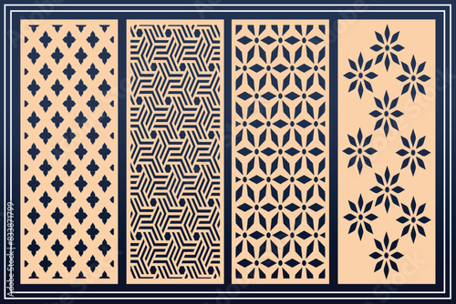 Mandir Side Jali Design for graphic and plywood, partition, foam, acrylic and CNC machine cutting.