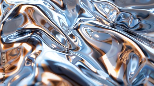 Futuristic Metallic Surfaces  Close-ups of reflective  metallic textures with complex patterns