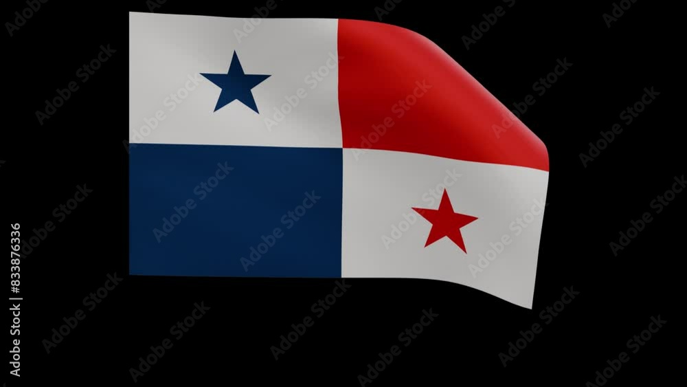 Panamanian flag 4k 3d render of a waving nation Panama banner fluttering in the wind symbolises the country with transparent alpha channel mask for free space and isolated background no flagpole Panamanian flag 4k 3d render of a waving nation Panama banner fluttering in the wind symbolises the country with transparent alpha channel mask for free space and isolated background no flagpole