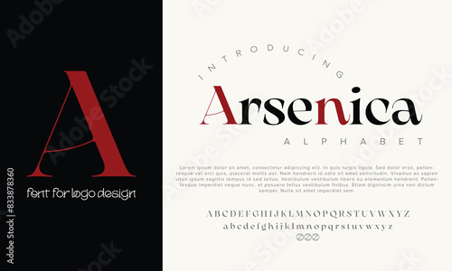 Arsenica vector alphabet font for logo design