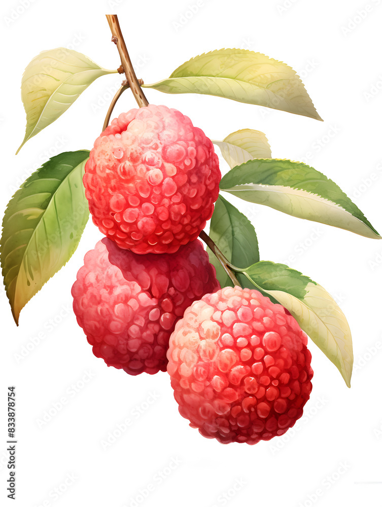 Illustration of lichee fruit on white background Illustration of lichee fruit on white background