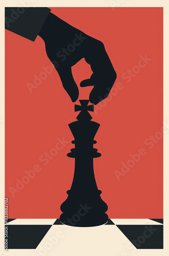 chess monarch on chess board