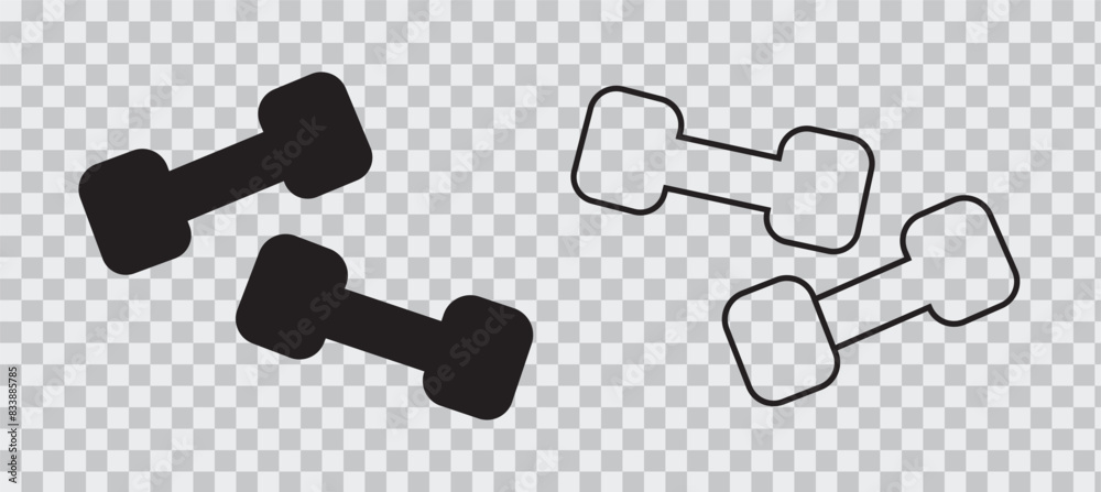 Gym Icon Set. Fitness and Exercise Equipment Including Dumbbells. Gym Icon Set. Fitness and Exercise Equipment Including Dumbbells.