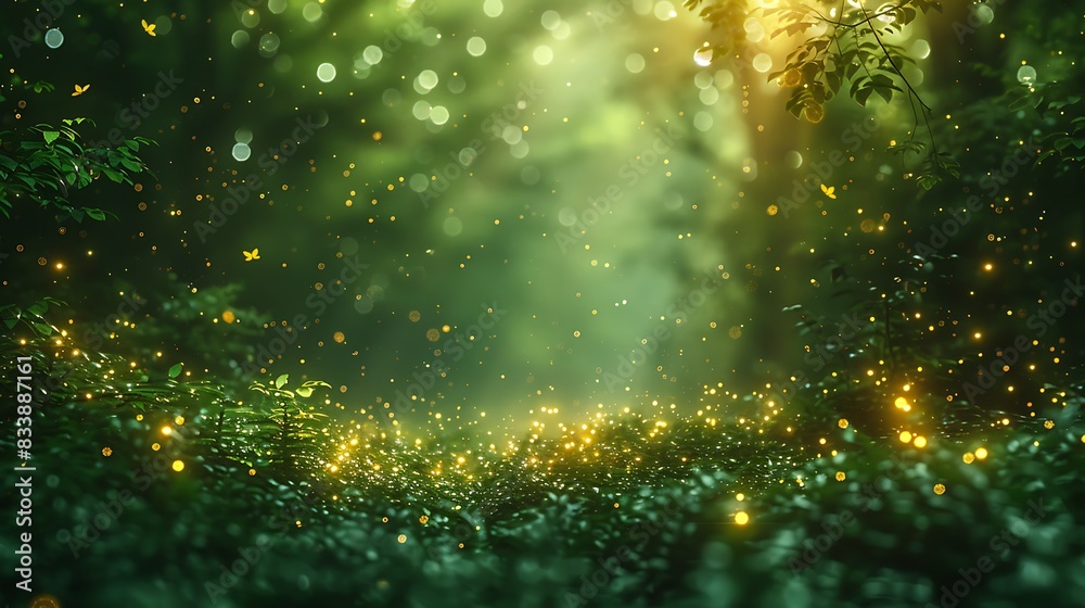 A magical abstract scene, dark forest backdrop with twinkling fireflies, mysterious and enchanting, soft green and yellow light, high contrast, hd quality, soft focus, vibrant . A magical abstract scene, dark forest backdrop with twinkling fireflies, mysterious and enchanting, soft green and yellow light, high contrast, hd quality, soft focus, vibrant .