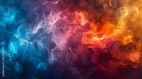 Geometric Smoke, Smoke with geometric patterns and vibrant colors photo