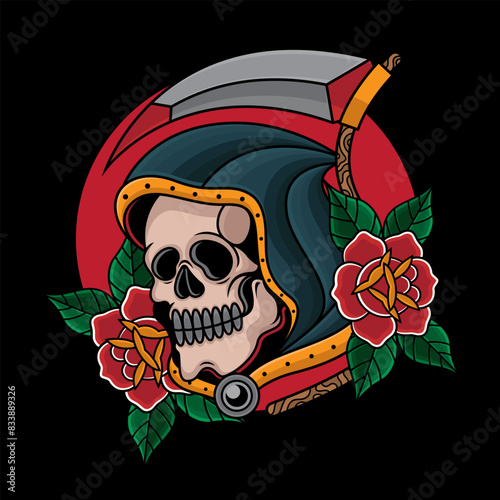 traditional tattoo grim reaper