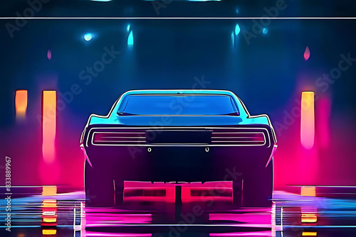 illustration of a car in a night