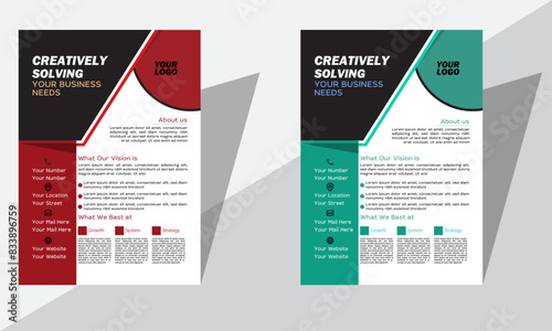 Corporate Business Flyer with Red Accents ,Creative Flyer Layout for business proposal, promotion, advertise, publication