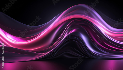 Wavy pattern created with pink purle green colors. Liquid silk transparent effect