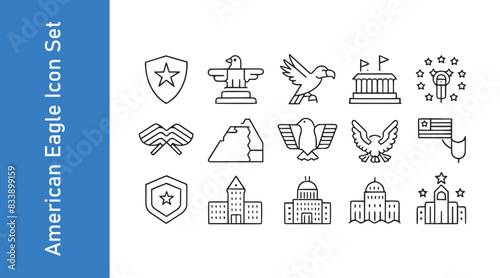 American eagle icon set