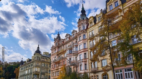 beautiful architecture of karlovy vary city in czech republic