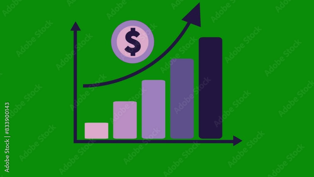 Upward success report arrow icon 2D line Animation rise on green and white screen background finance Business infographic bar graph growing up Profit positive increase economic improvement chroma key Upward success report arrow icon 2D line Animation rise on green and white screen background finance Business infographic bar graph growing up Profit positive increase economic improvement chroma key