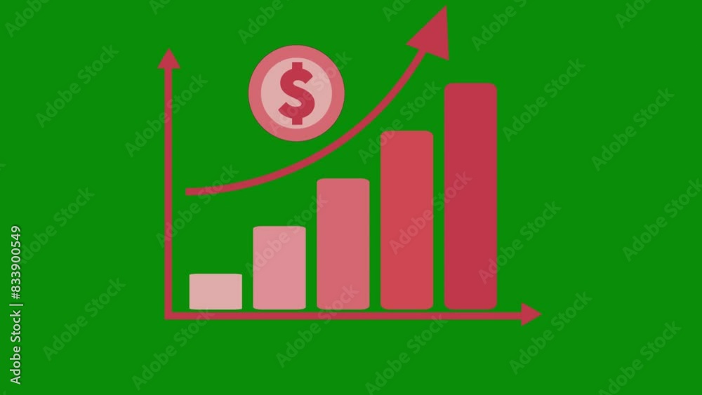 Upward success report arrow icon 2D line Animation rise on green and white screen background finance Business infographic bar graph growing up Profit positive increase economic improvement chroma key Upward success report arrow icon 2D line Animation rise on green and white screen background finance Business infographic bar graph growing up Profit positive increase economic improvement chroma key