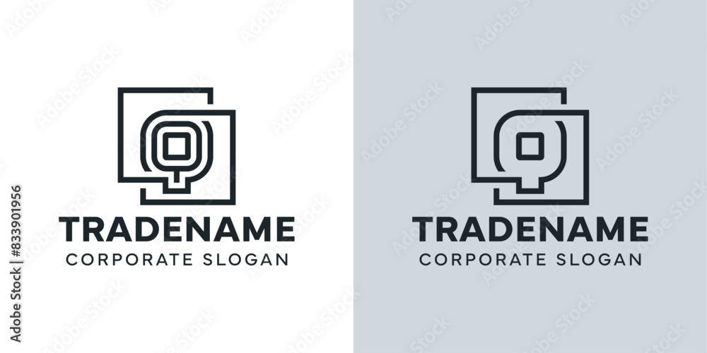 Modern Letter Q with Double Square Logo, for business with Q initial Modern Letter Q with Double Square Logo, for business with Q initial