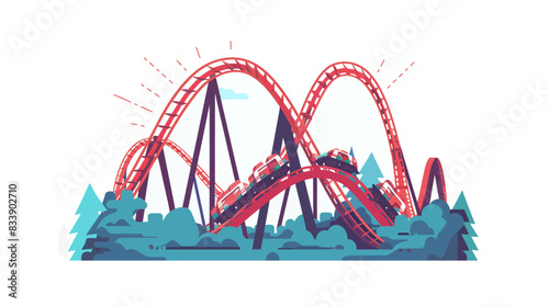 roller coaster vector flat minimalistic isolated vector style illustration