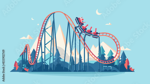 roller coaster vector flat minimalistic isolated vector style illustration