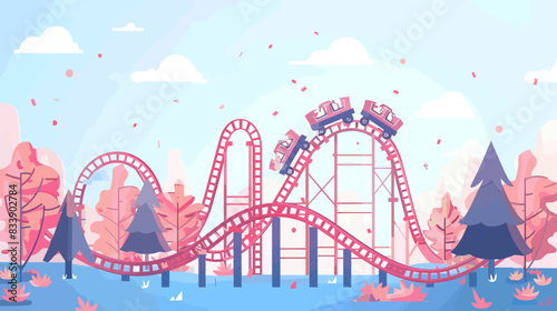 roller coaster vector flat minimalistic isolated vector style illustration