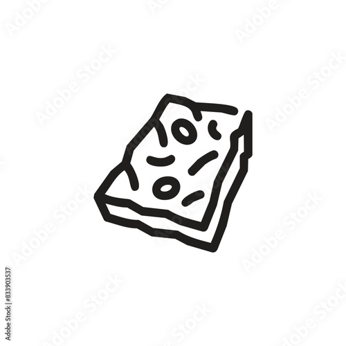 Focaccia icon vector. Linear style sign for mobile concept and web design. Focaccia symbol illustration. Pixel vector graphics - Vector.	