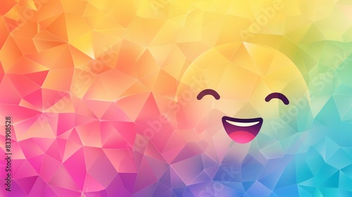 Chic rainbow emoji wallpaper with soft gradient hues and sleek geometric design, high-end digital art for stylish devices © Mehram