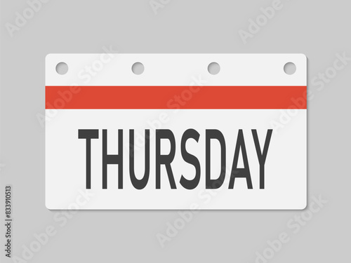 Template icon page calendar, day of week Thursday