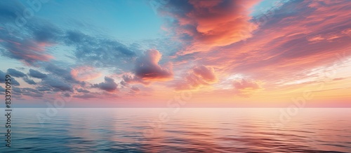Beautiful morning sky with a sunrise over the sea, perfect for a copy space image.