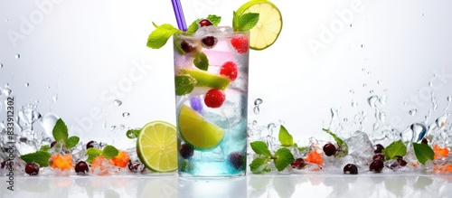 Mojito beverage on a white ...