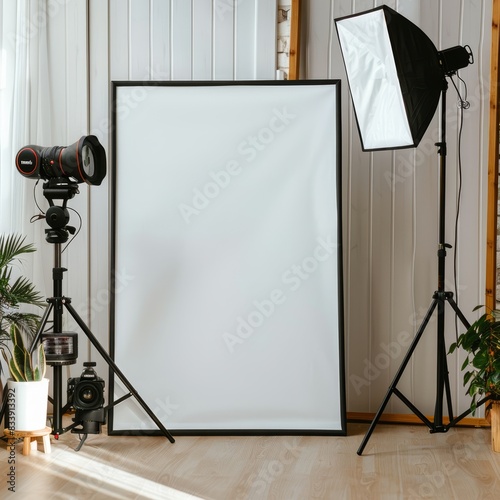 photography studio with light and camera equipment
 photo