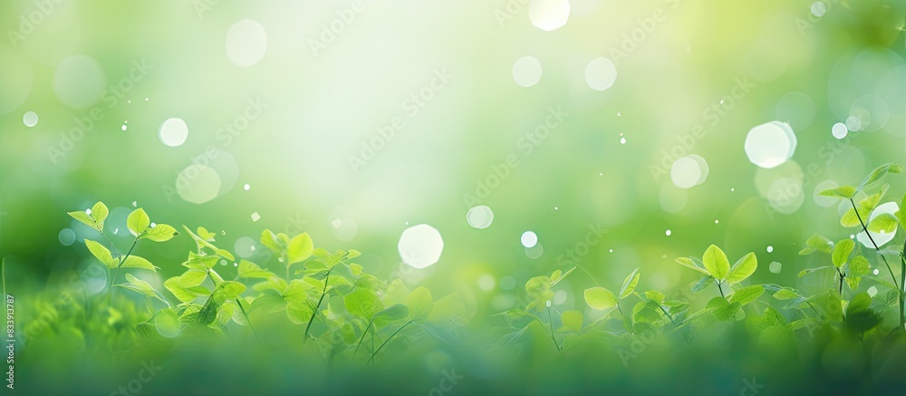 Obraz premium Natural green bokeh background with copy space image.