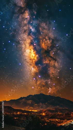 Starry Night Sky with Nebulae and Stars Generative AI © Peter