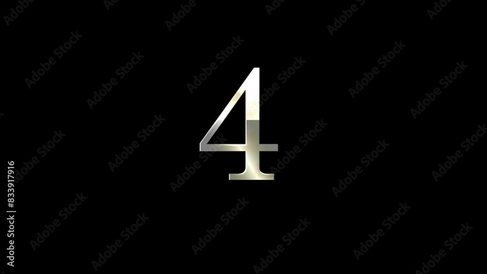 Number 4 with gold and white particles and alpha channel, numerology, number four Number 4 with gold and white particles and alpha channel, numerology, number four