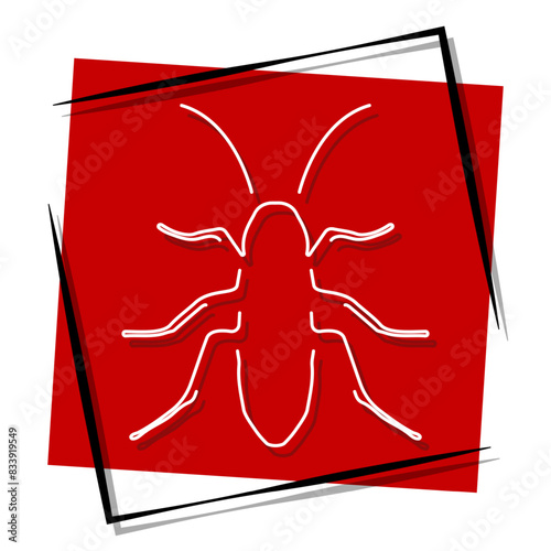 cockroach red banner. Vector illustration.