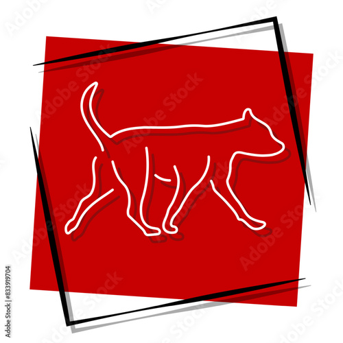 dog red banner. Vector illustration.