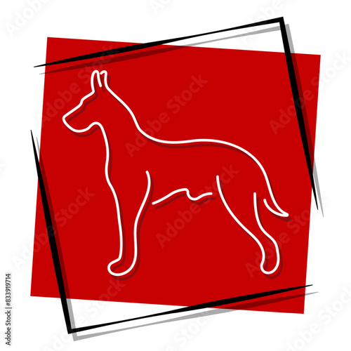 dog red banner. Vector illustration.
