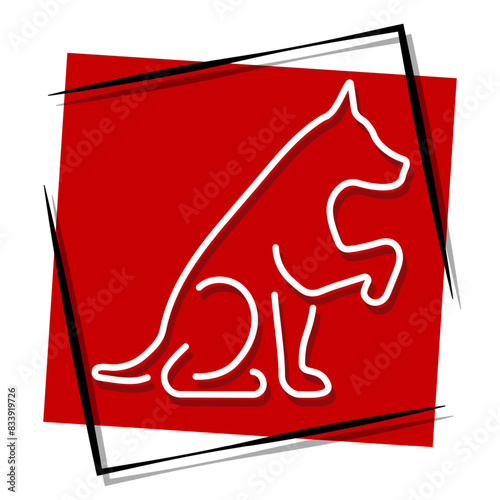 dog red banner. Vector illustration.