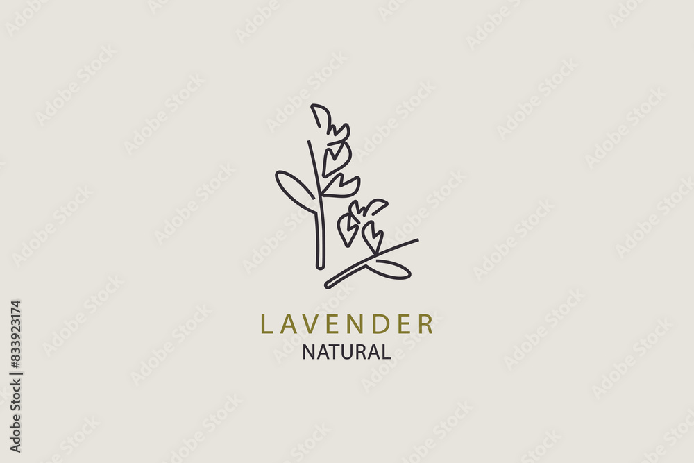 Lavender flower natural beauty logo vector flat design.