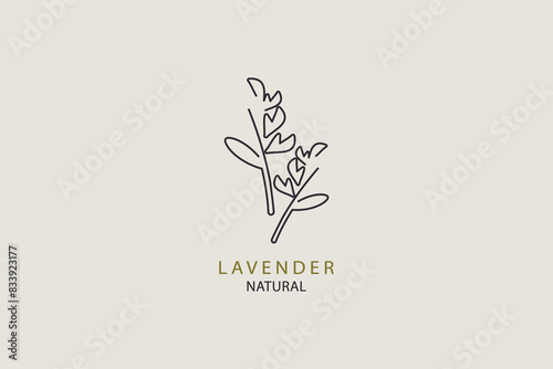 Lavender flower natural beauty logo vector flat design.