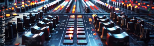 Close up of a mixer with many knobs
