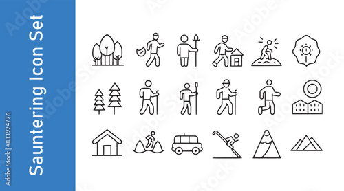 Sauntering icon set 
