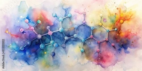 Abstract watercolor of a chemical compound with long-lasting effects and ability to accumulate in organisms, chemical, compound, long-lasting, effects, accumulate, organisms, abstract photo