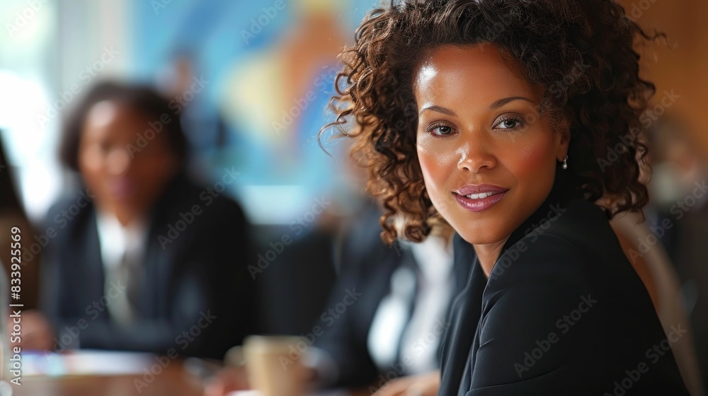 Leading the Way: Confident Businesswoman Discussing Market Trends Leading the Way: Confident Businesswoman Discussing Market Trends