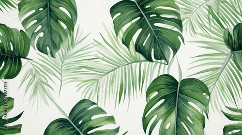 Tropical Leaf Wallpaper Design for Modern Spaces Generative AI