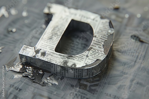 A close-up shot of a metal object lying on a newspaper, potentially used for editorial or news purposes