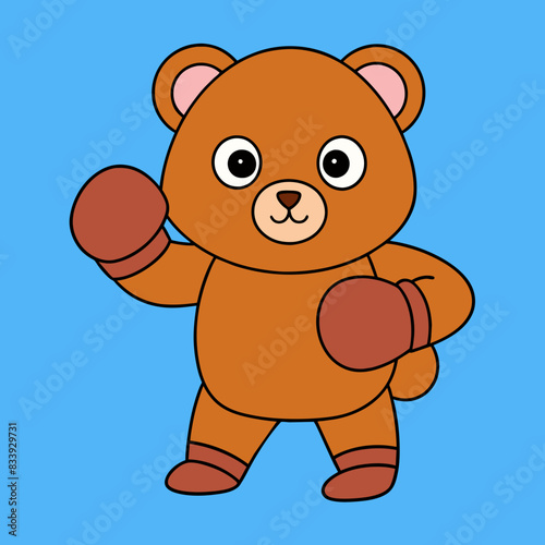 Boxer bear vector illustration 