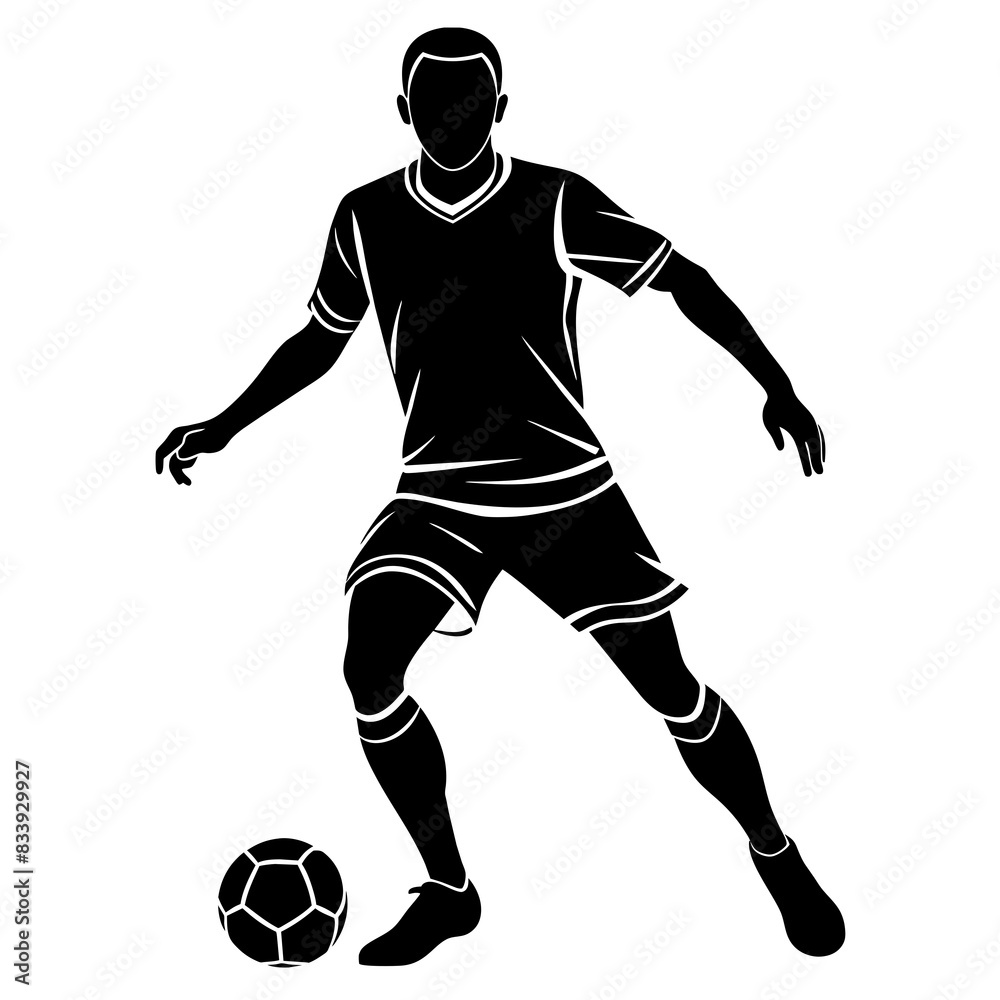 Vector silhouette of a soccer player 